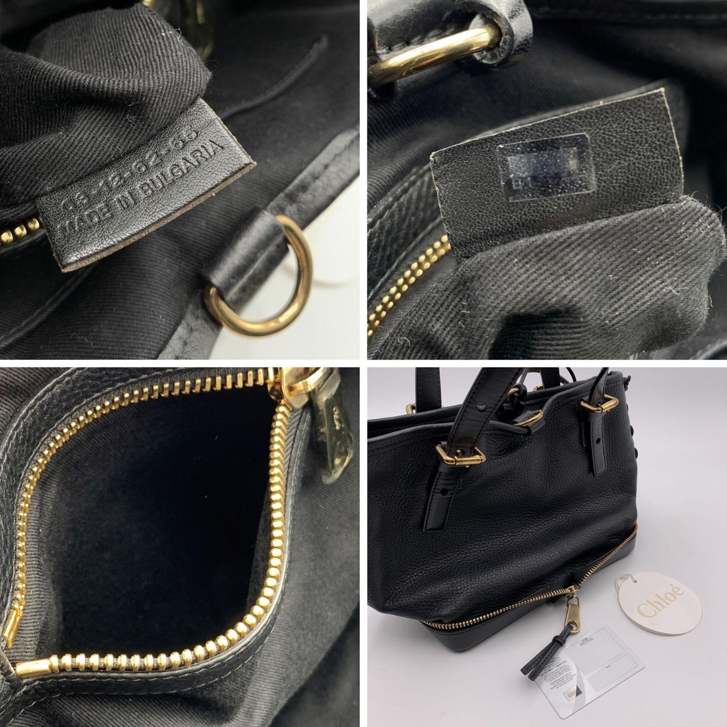 Chloe Chloe Schwarzes Leder Ellen Moyen Kleine Tragetasche Handtasche 3