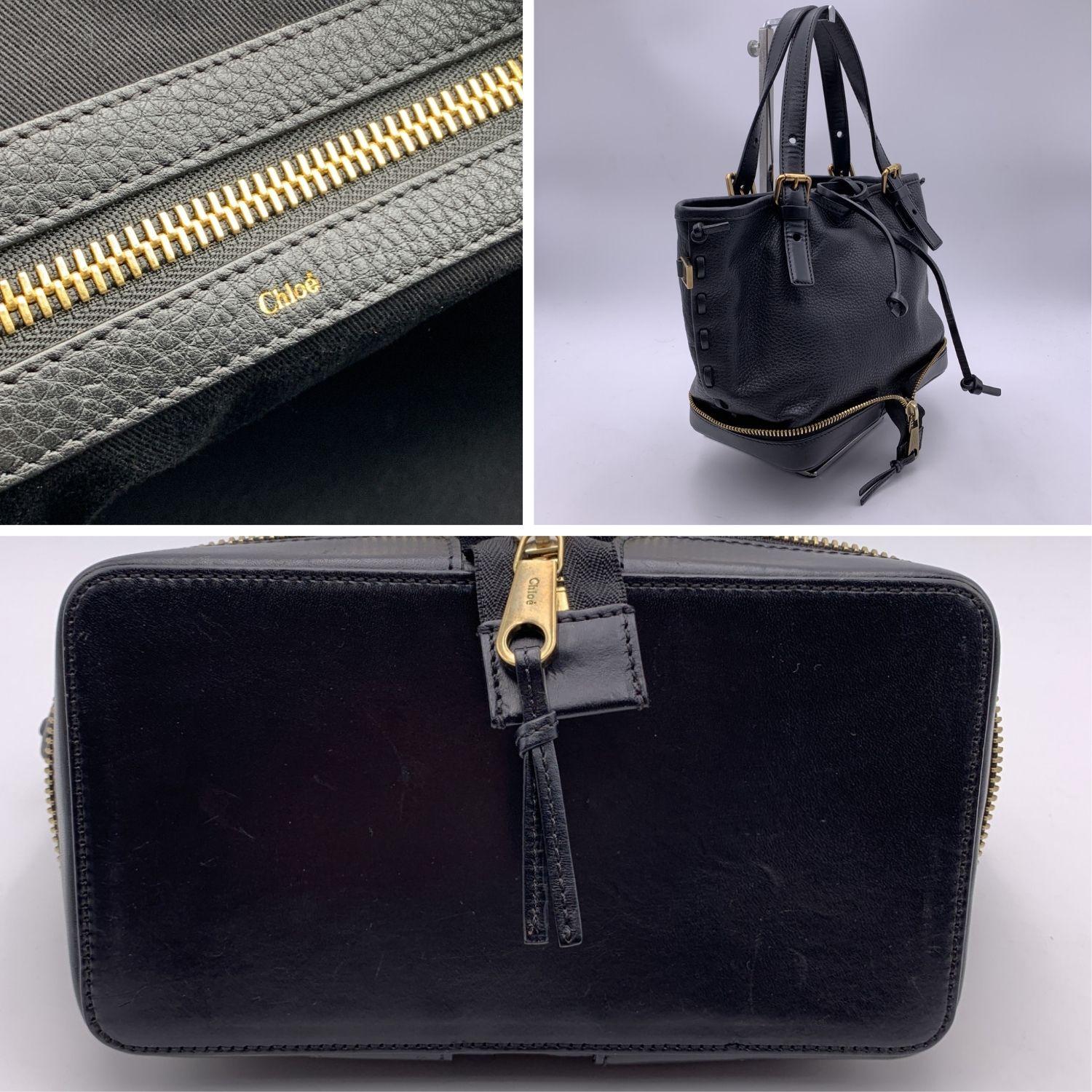Chloe Chloe Schwarzes Leder Ellen Moyen Kleine Tragetasche Handtasche 4