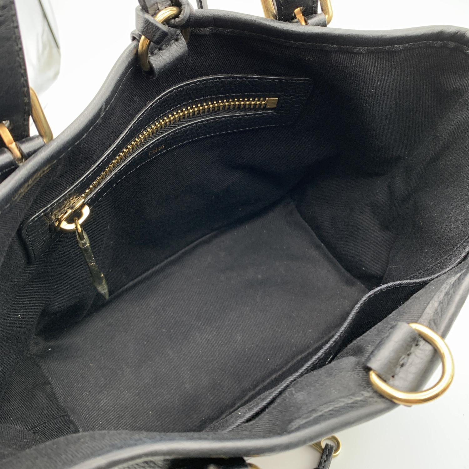 Chloe Chloe Schwarzes Leder Ellen Moyen Kleine Tragetasche Handtasche 5