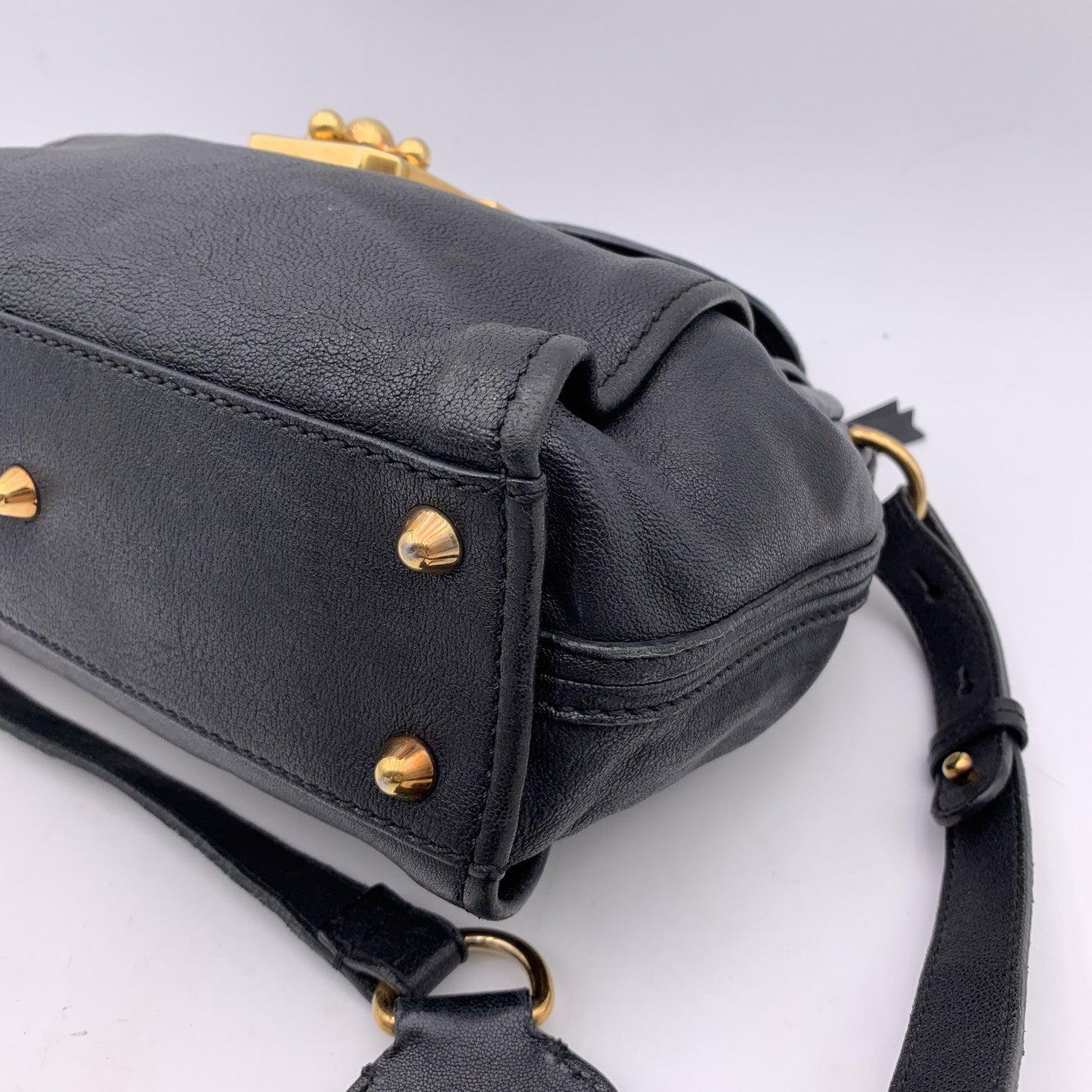Chloe Black Leather Elsie Bag Tote Satchel Handbag with Strap 3