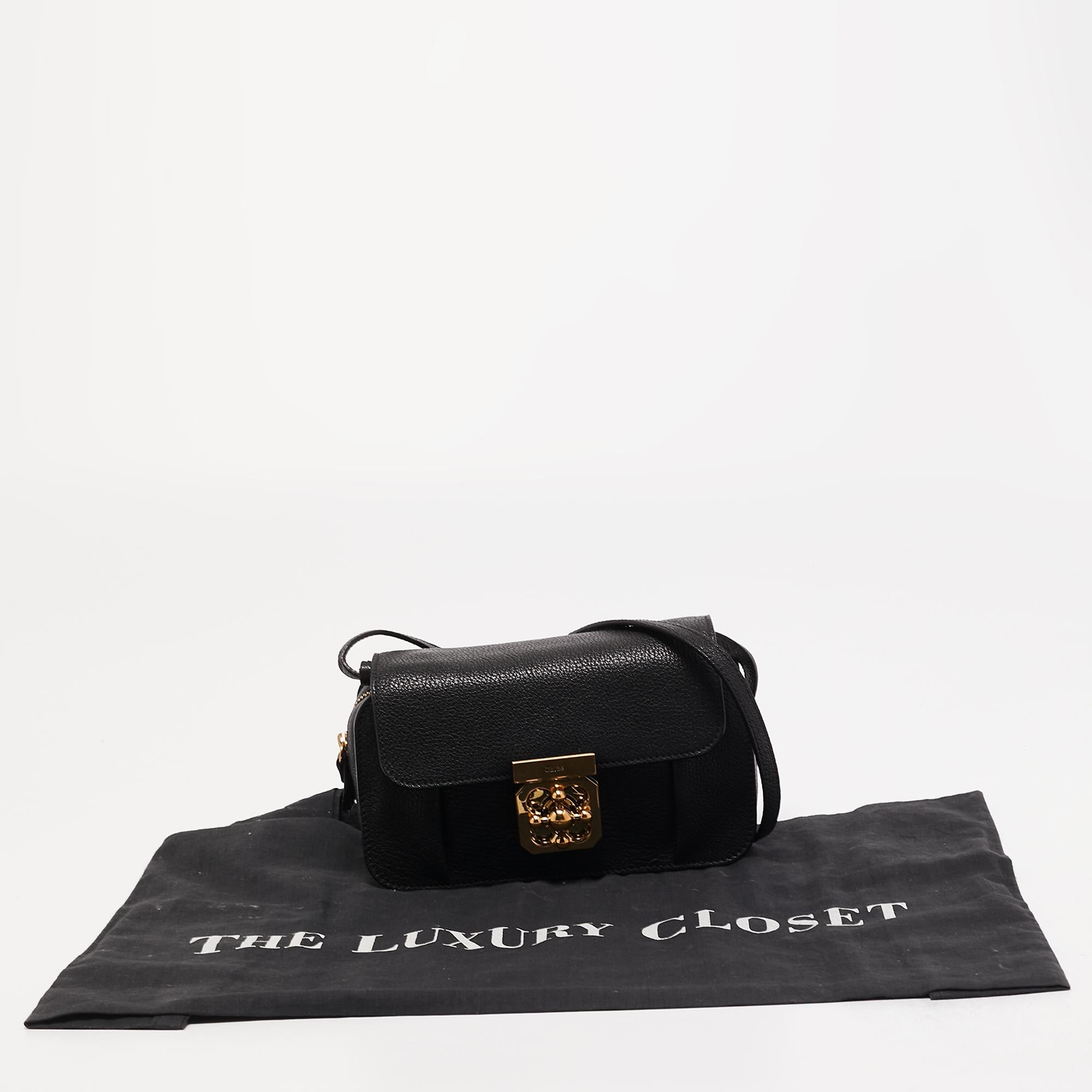 Chloe Black Leather Elsie Crossbody Bag 6