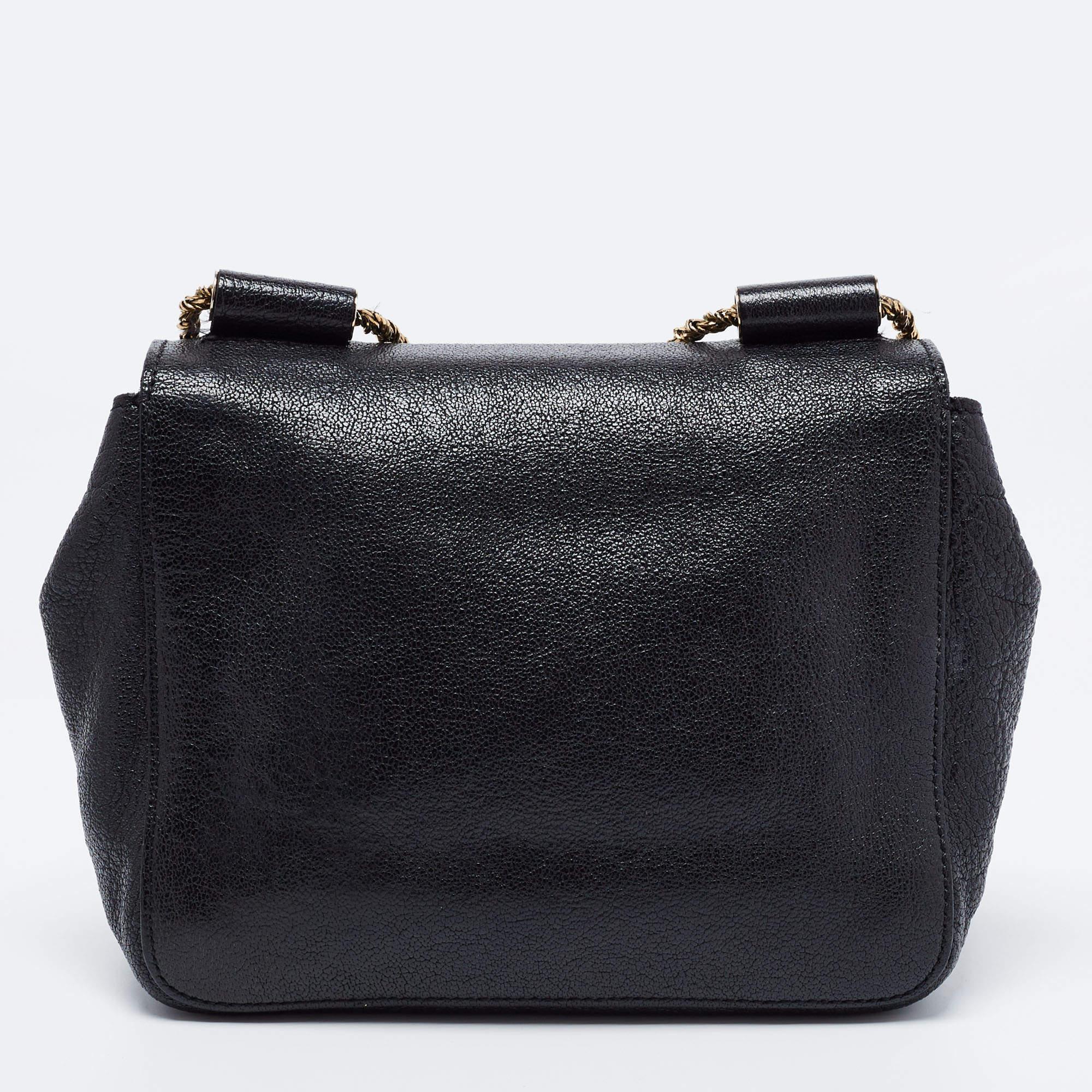 Women's or Men's Chloe Black Leather Elsie Shoulder Bag