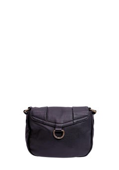Chloé Black Leather Elsie Shoulder Bag with Gold Turn Lock