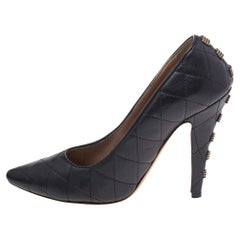 Chloe Black Leather Embellished Pumps Size 39