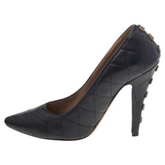 Chloe Black Leather Embellished Pumps Size 39