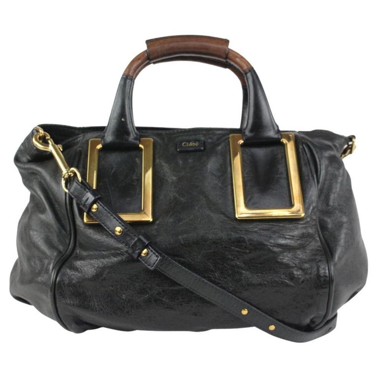 Chloé Black Leather Ethel 2way Tote Bag 4CH108 at 1stDibs