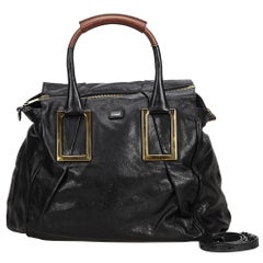 Chloe Black Leather Ethel Satchel