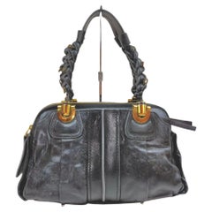 Chloe Black Leather Heloise Satchel Bag 855658