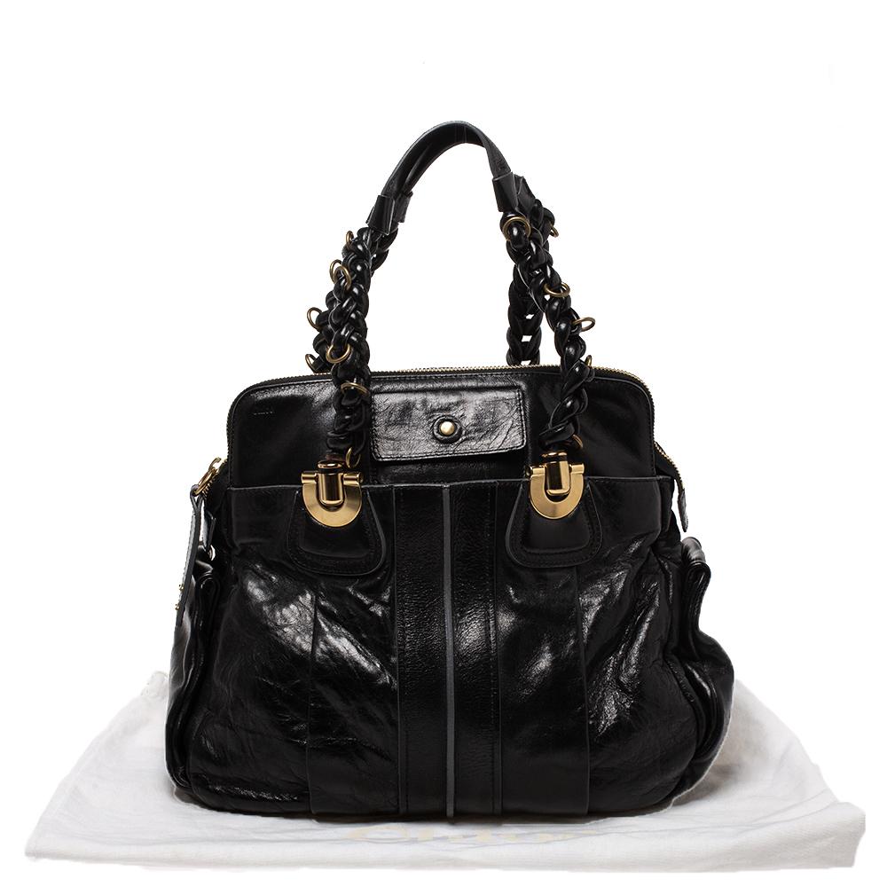 Chloe Black Leather Heloise Satchel For Sale 6