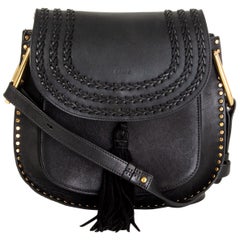 CHLOE sac à bandoulière HUDSON MEDIUM en cuir noir