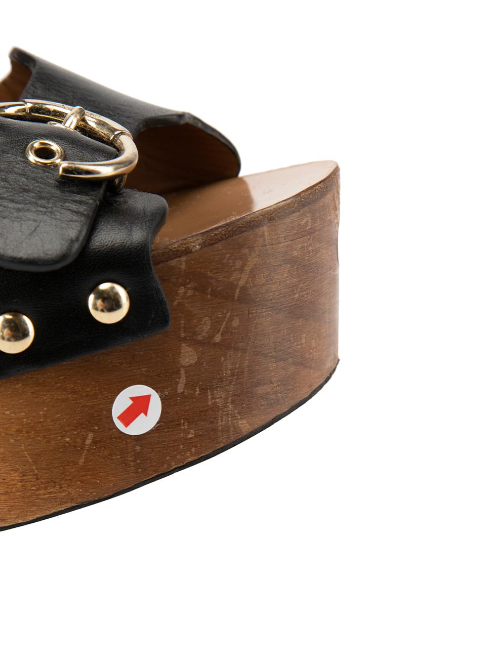 Chloé Black Leather Ingrid Platform Sandals Size IT 36 For Sale 1