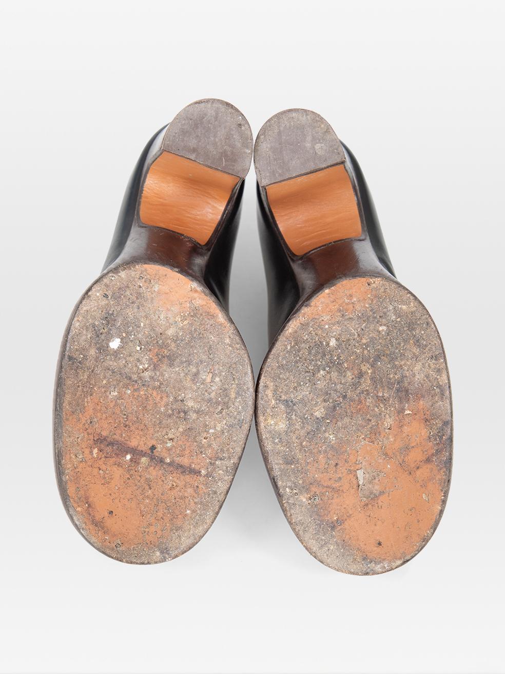 Mocassins à talons en cuir noir Chloé Taille IT 36.5 Excellent état - En vente à London, GB