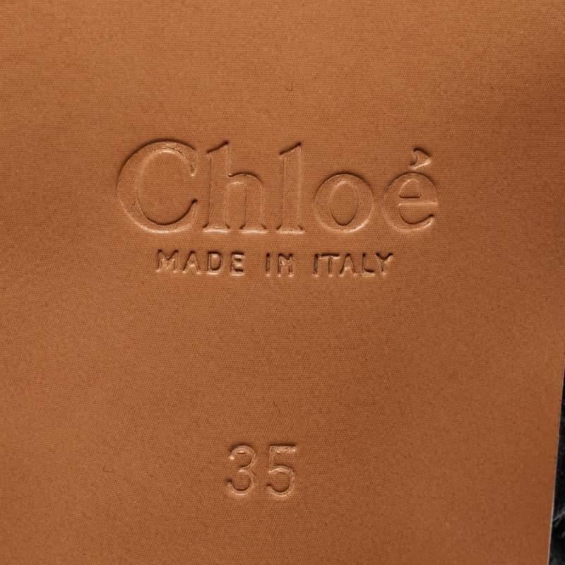 Chloe Botines de piel negra con cordones Talla 35 3