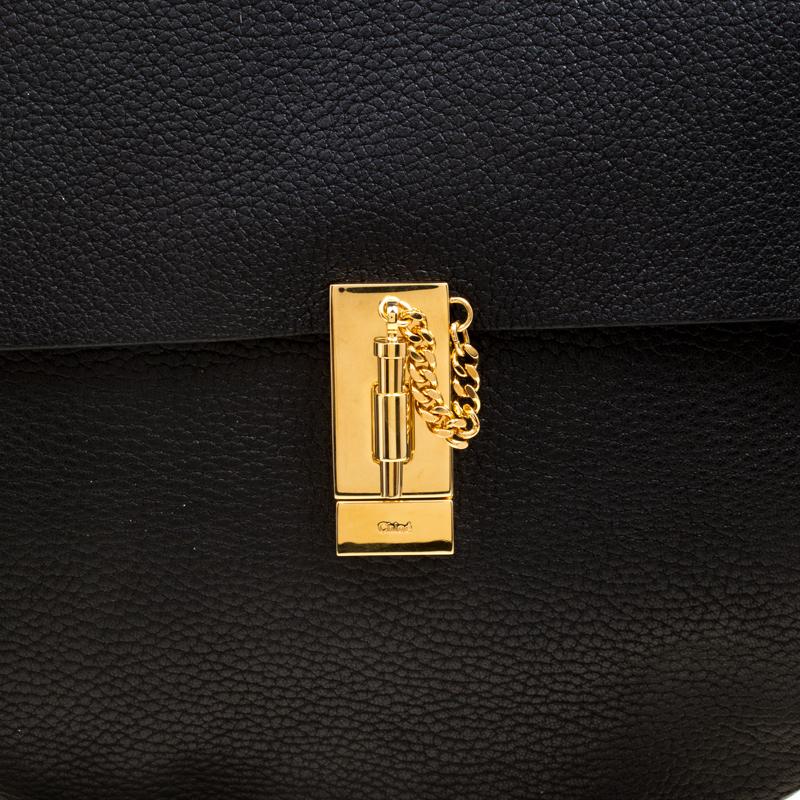 Chloe Black Leather Large Drew Shoulder Bag In Excellent Condition In Dubai, Al Qouz 2