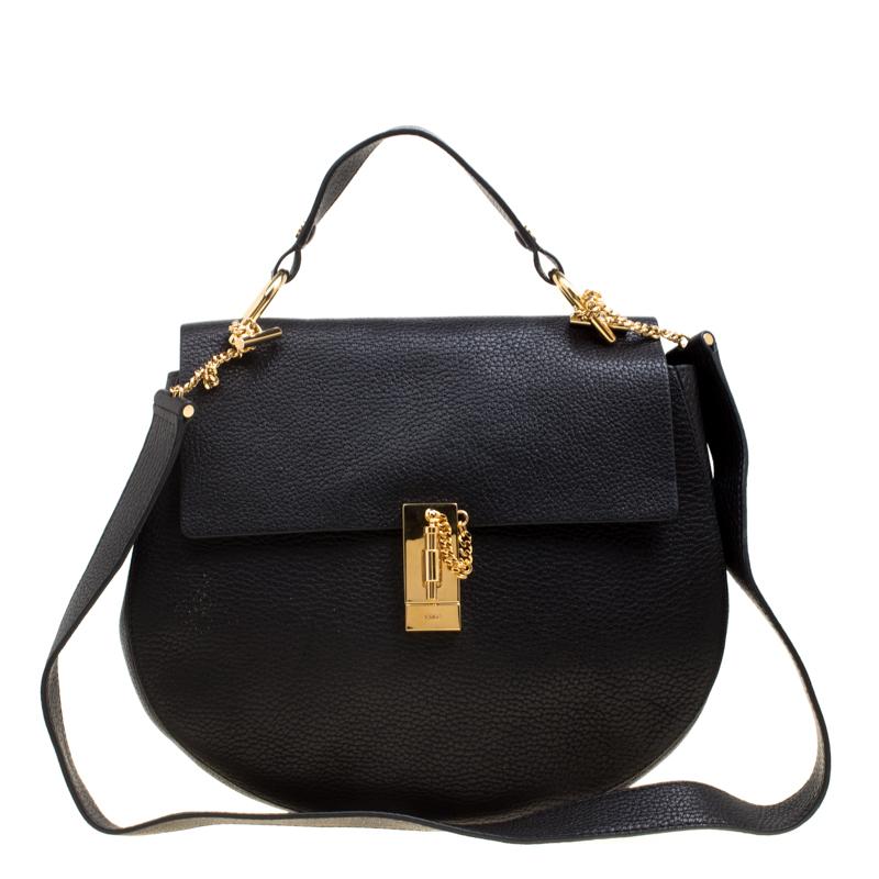 Chloe Black Leather Large Drew Shoulder Bag For Sale at 1stDibs | chloe ...