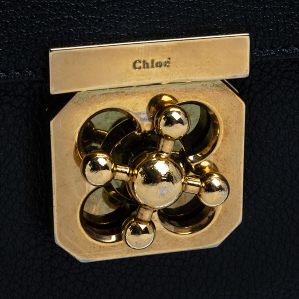 Chloe Black Leather Large Elsie Shoulder Bag In Good Condition In Dubai, Al Qouz 2