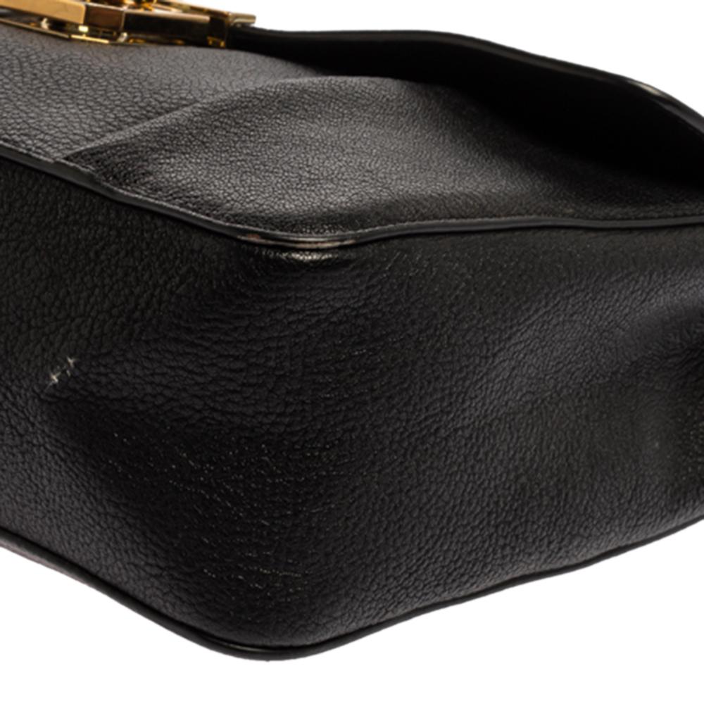 Chloe Black Leather Large Elsie Shoulder Bag 3