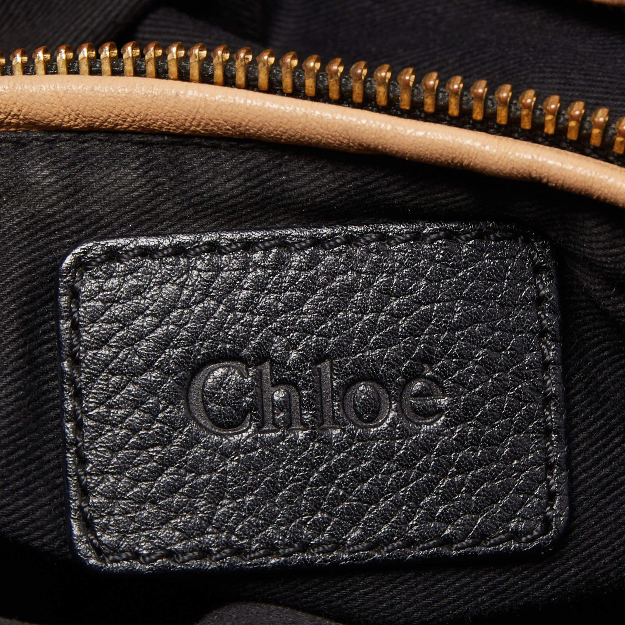 Chloe Black Leather Large Paraty Shoulder Bag 8