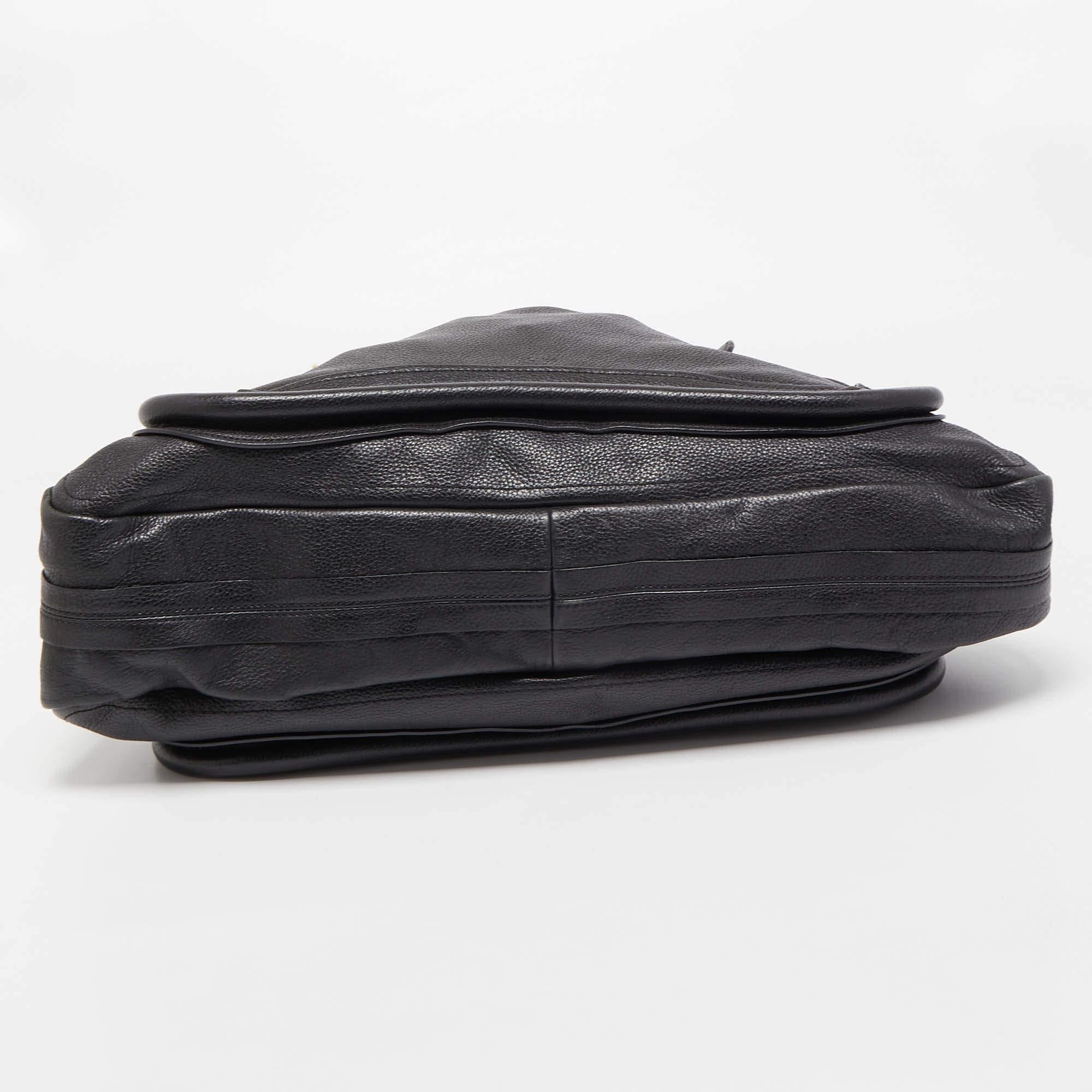 Women's Chloe Black Leather Large Paraty Shoulder Bag
