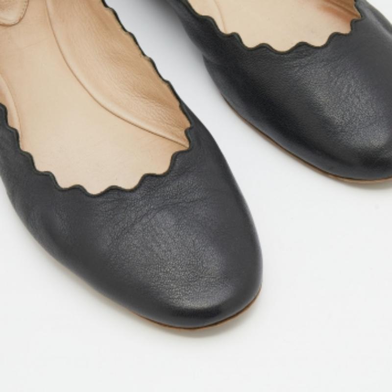 Donna Chloe Ballerine Lauren in pelle nera misura 37 in vendita