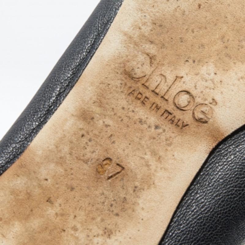 Chloe Ballerine Lauren in pelle nera misura 37 in vendita 3