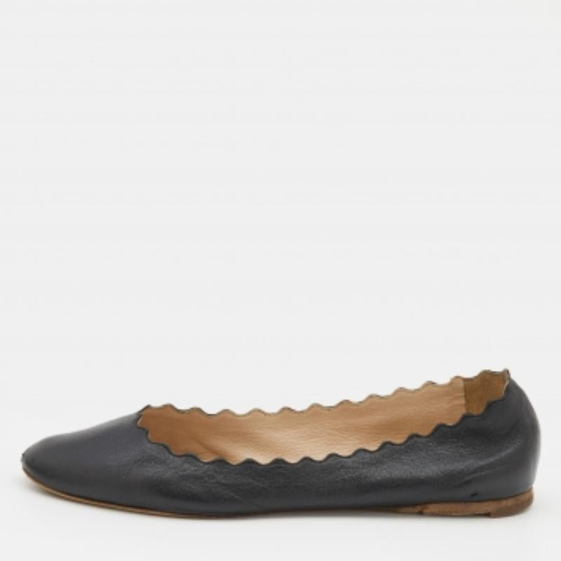 Chloe - Ballerines Lauren en cuir noir - Taille 37