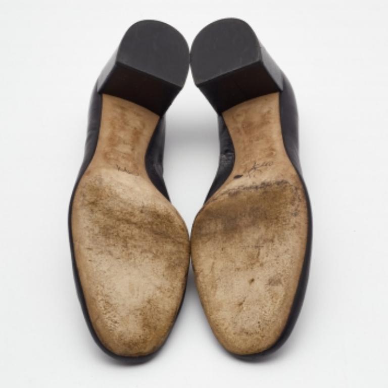 Chloé cuir noir Laurena festonné  Escarpins taille 39,5 en vente 1