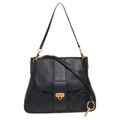 Chloe Black Leather Lexa Shoulder Bag