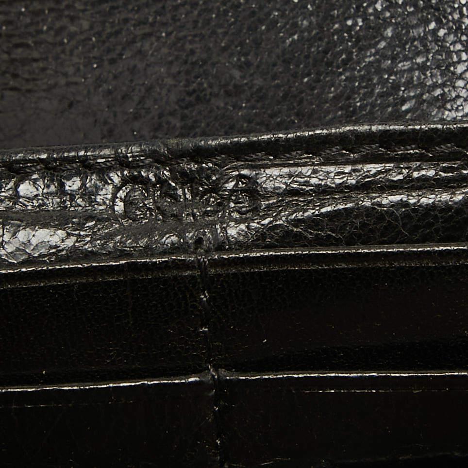 Chloe Black Leather Logo Continental Wallet For Sale 6