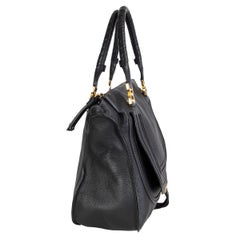 CHLOE black leather MARCIE LARGE SATCHEL Shoulder Bag