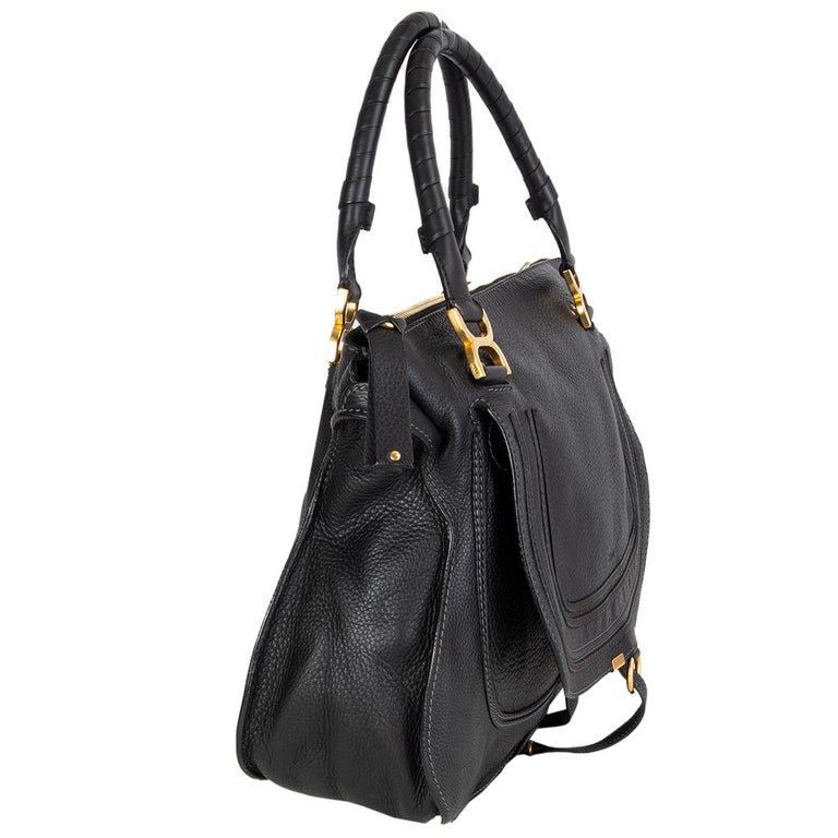 CHLOE black leather MARCIE LARGE SATCHEL Shoulder Bag at 1stDibs ...