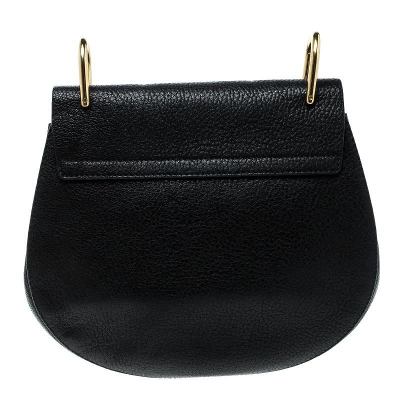 Chloe Black Leather Medium Drew Shoulder Bag In Good Condition In Dubai, Al Qouz 2