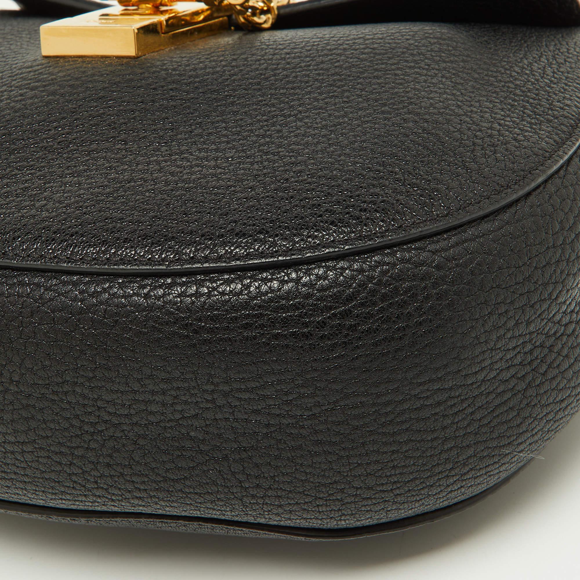 Chloe Black Leather Medium Drew Shoulder Bag For Sale 2