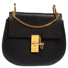 Chloe Black Leather Medium Drew Shoulder Bag
