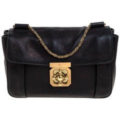 Chloe - Sac à bandoulière Elsie moyen en cuir noir