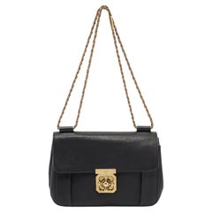 Chloé Black Leather Medium Elsie Shoulder Bag