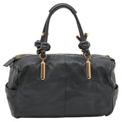 Schwarze Janet-Tasche aus Leder Medium