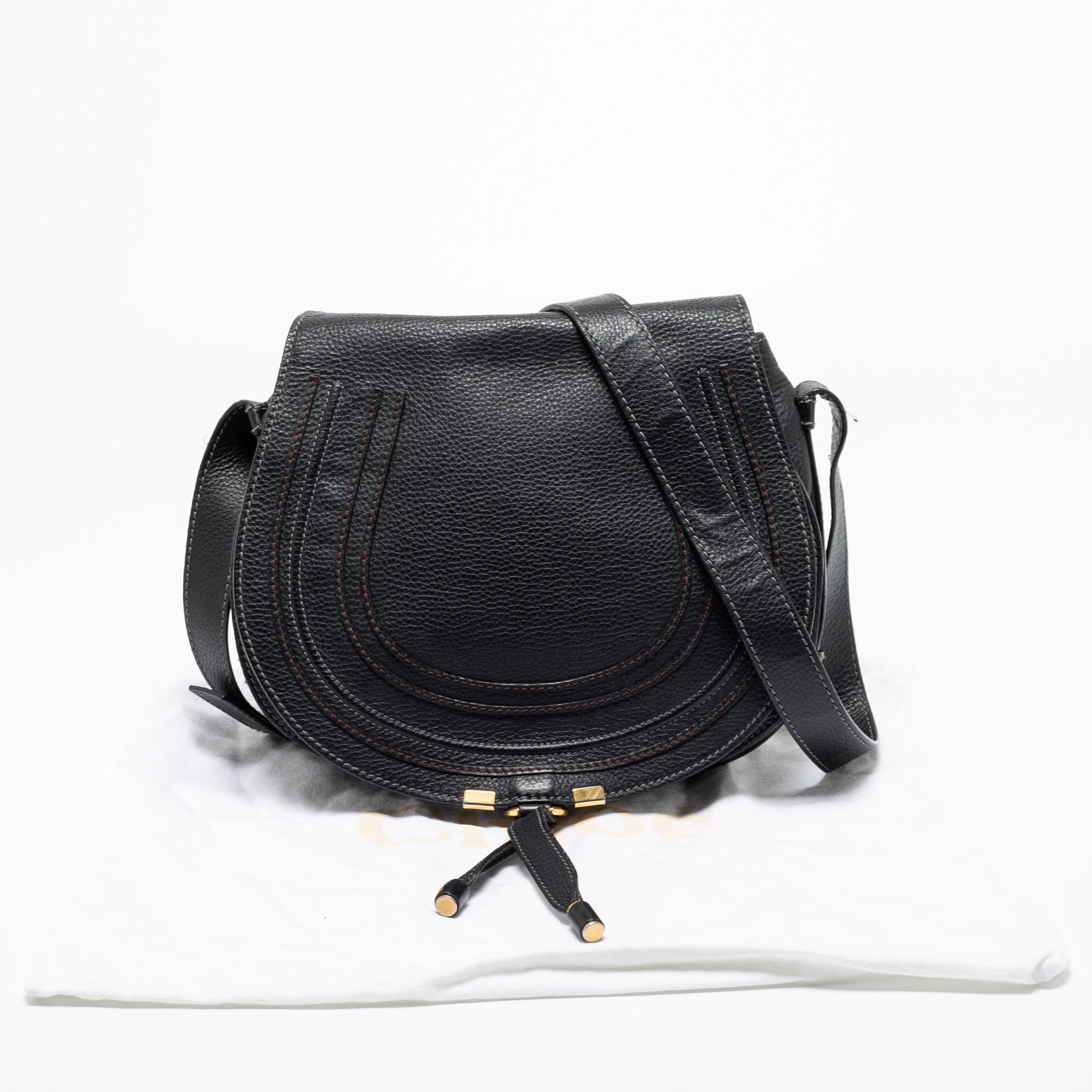Chloe Black Leather Medium Marcie Crossbody Bag 6