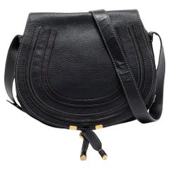 Used Chloe Black Leather Medium Marcie Crossbody Bag