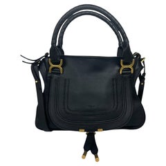 Chloe Black Leather Medium Marcie Satchel Bag