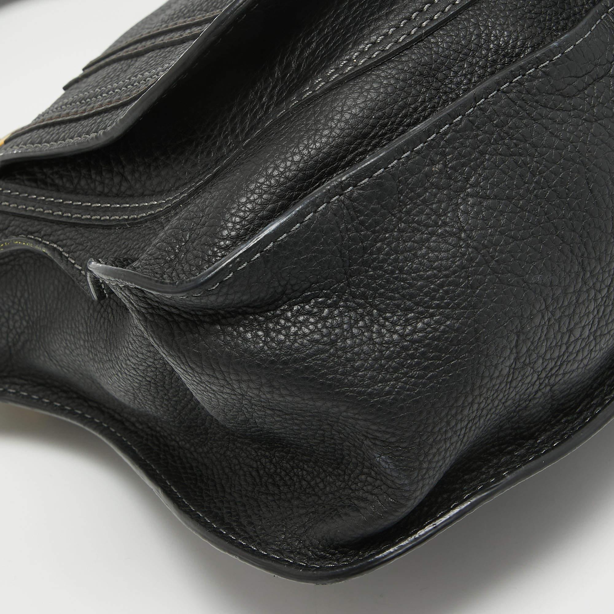 Chloé Black Leather Medium Marcie Shoulder Bag For Sale 4
