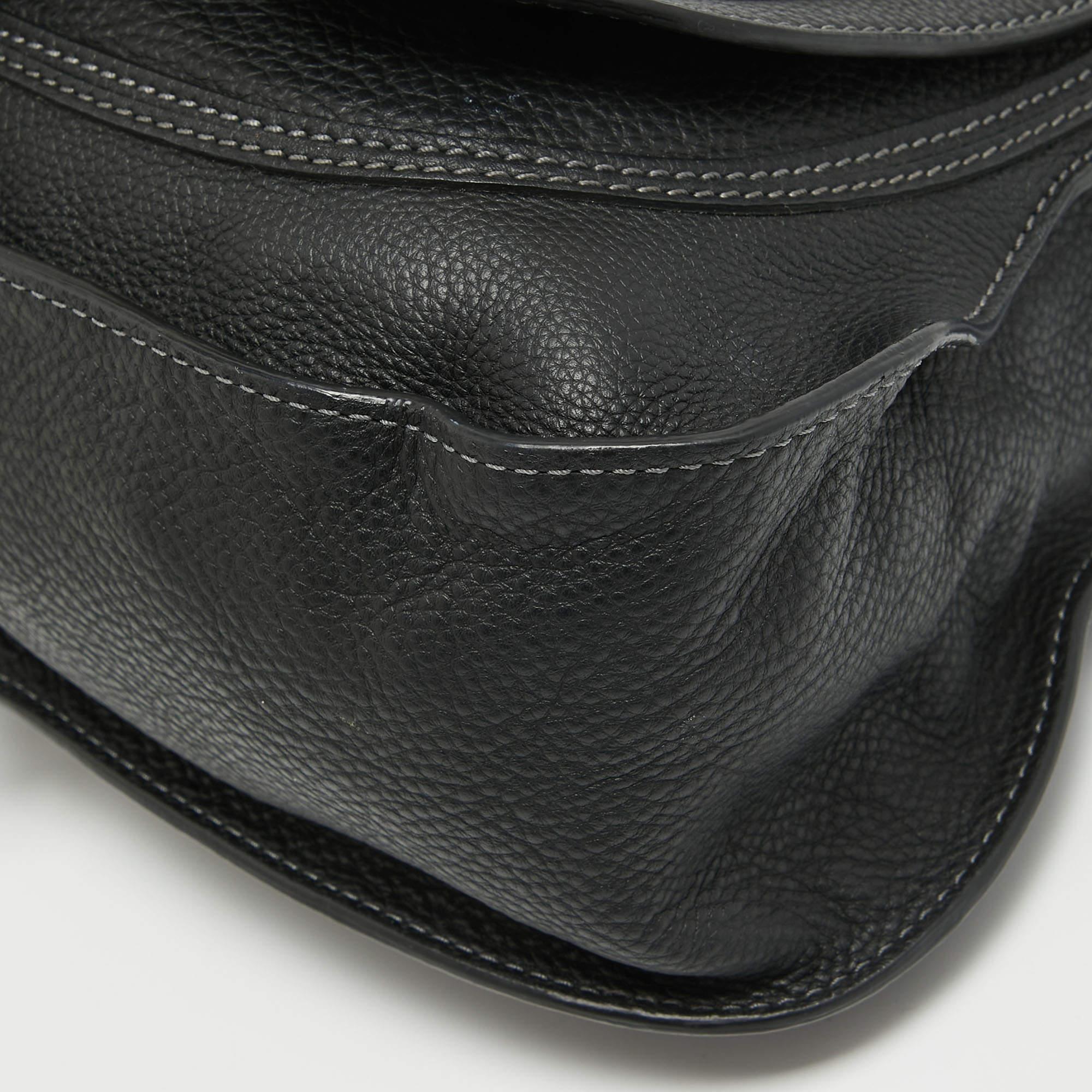 Chloé Black Leather Medium Marcie Shoulder Bag For Sale 5