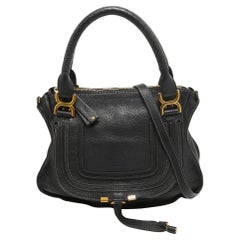 Used Chloé Black Leather Medium Marcie Shoulder Bag