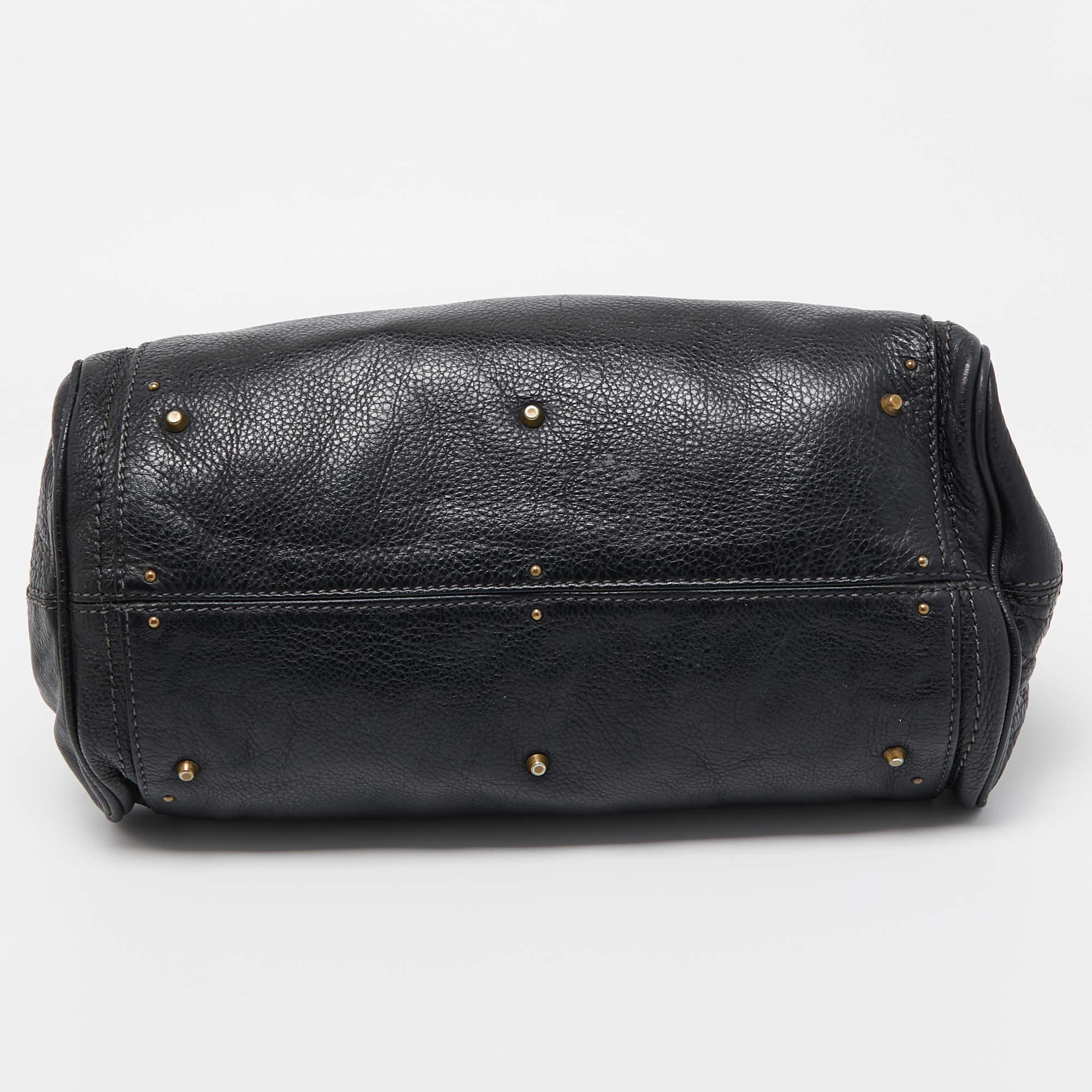 Chloe Black Leather Medium Paddington Satchel For Sale 6
