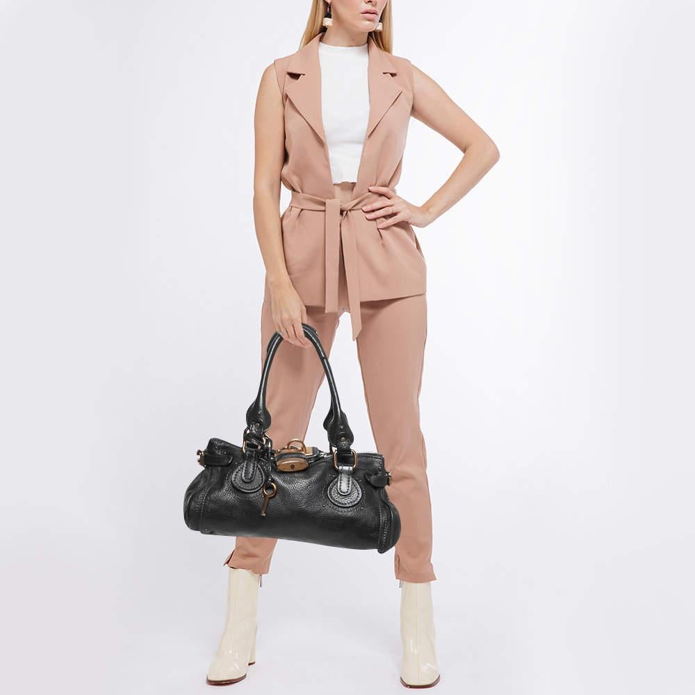 Chloe Black Leather Medium Paddington Satchel In Good Condition For Sale In Dubai, Al Qouz 2