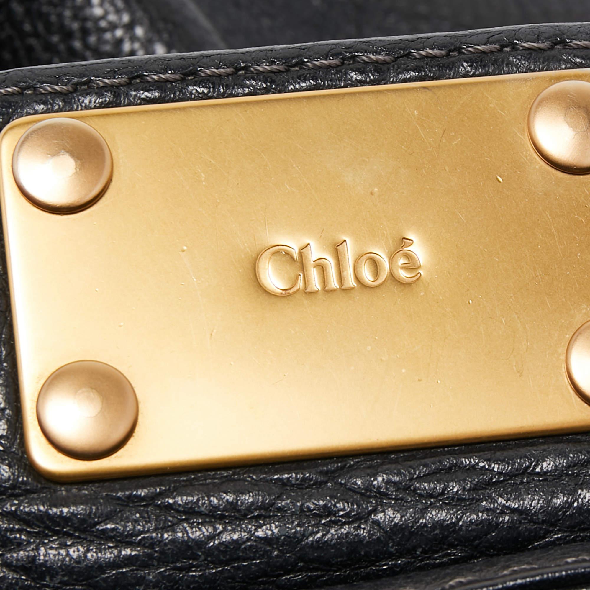 Chloe - Cartable Paddington moyen en cuir noir en vente 3
