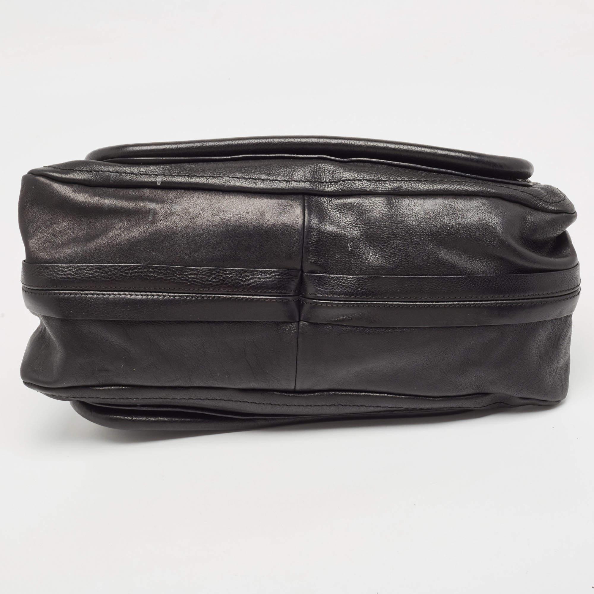 Women's Chloe Black Leather Medium Paraty Satchel For Sale