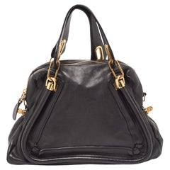 Chloe Medium Paraty Satchel aus schwarzem Leder