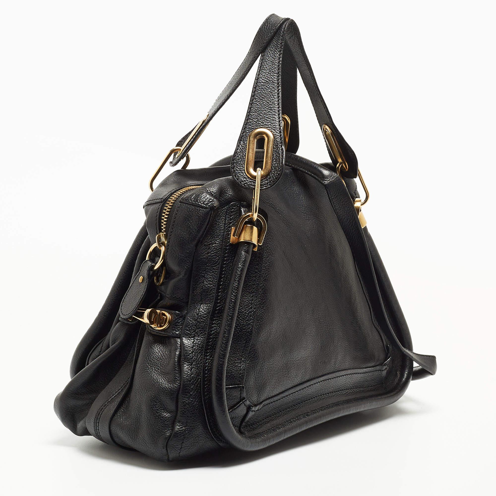 Chloe Black Leather Medium Paraty Shoulder Bag 9