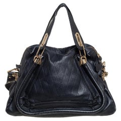 Chloe Black Leather Medium Paraty Shoulder Bag